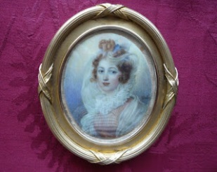 Taller de Jean Baptiste Isabey. Retrato de Mlle. Angonville. Firmado. Hacia 1817